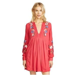 Free People Mia Gauze Embroidered Mini Dress